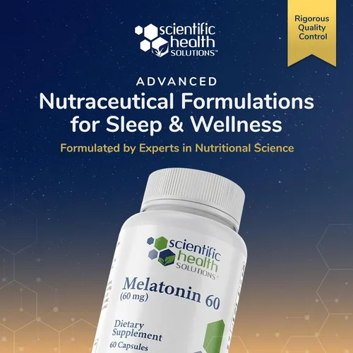 Vista 4 de Melatonina de 60 mg Melatonina de alta dosis en cápsulas fáciles de tragar Vegana, sin OMG y sin gluten Extra fuerte hecha en Estados Unidos