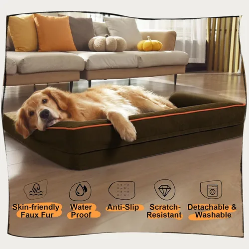 Vista 6 de Cama pequeña para perros y sofá para gatos, camas ortopédicas impermeables para perros pequeños, cama para gatos, sofá para mascotas cómodo