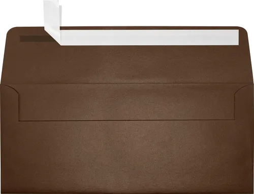 Vista 14 de LUXPaper Sobres comerciales #10 Despegar y prensar 4 1/8 pulgadas x 9 1/2 pulgadas aguamarina metálica Texto de 80 libras 50