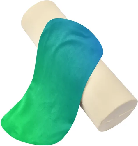 Vista 2 de Gredecor Almohada de cuello con degradado verde y azul, almohadas de espuma viscoelástica para aliviar el dolor, almohada de cama para dormir