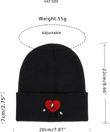 Vista 3 de Axaewuy Gorros de conejo y sombreros de punto, gorra bordada Merch Reggae Rapper, trajes de concierto de hip hop