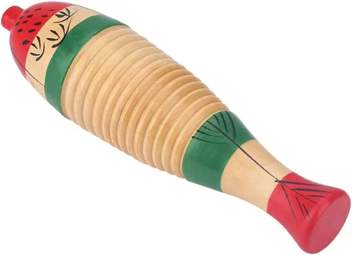 Vista 5 de Bnineteenteam Instrumento de percusión Guiro de madera en forma de pez con raspador