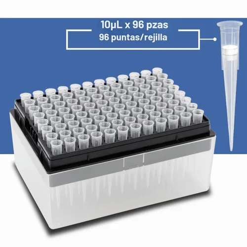 Vista 5 de ONiLAB - Puntas universales de pipeta de 200 µL, 96 puntas/estante, sin ADNasa/RNasa