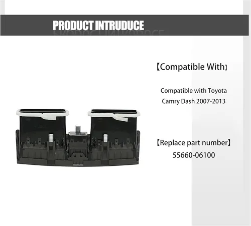 Vista 3 de Panel de ventilación de aire con salida de aire acondicionado para tablero central compatible con Toyota Camry Dash 2007-2013, rejilla de panel