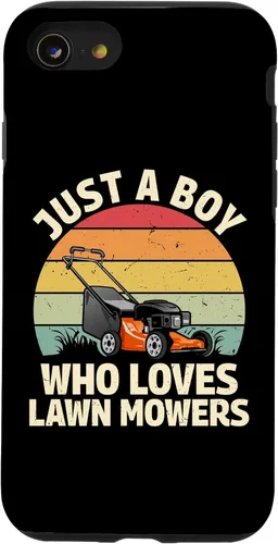 Vista 18 de just a boy who Loves Lawn mowers Funny Gardening Lover Art Case for iPhone 17