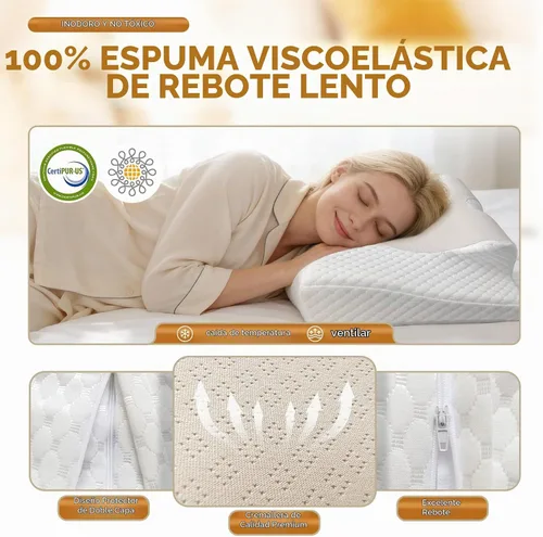 Vista 4 de Almohada cervical cervical para aliviar el dolor, almohada Azul claro
