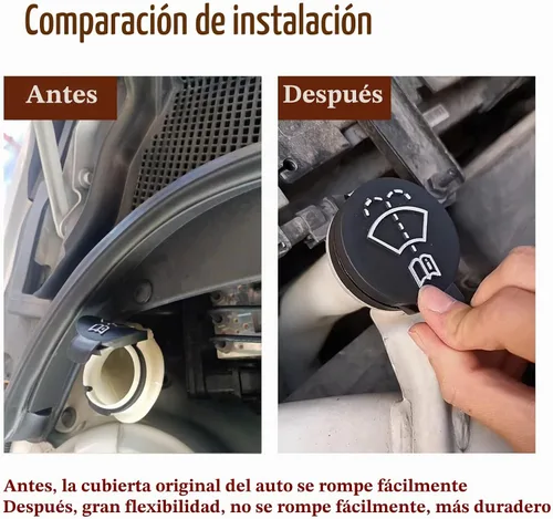Vista 4 de Tapa de botella de limpiaparabrisas de automóvil, tapa de botella de tanque de depósito de líquido lavaparabrisas, tapa de repuesto de botella