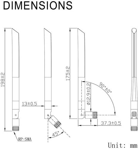 Vista 6 de Bingfu 4G LTE 7dBi SMA - Antena macho compatible con Spypoint Flex-S Dark Flex-Plus Flex-M G-36 Flex Dual-Sim Cell-Link Trail Game Cámara celular