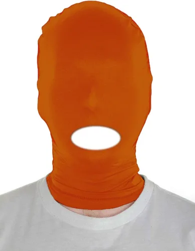 Vista 21 de Sheface Máscara con capucha de boca abierta de elastano para hombre y mujer, disfraz de cosplay de Halloween Negro