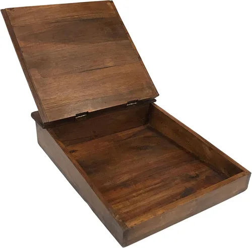 Vista 2 de Escritorio de regazo de madera para viajar, estilo vintage antiguo