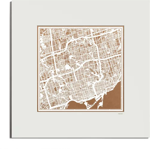 Vista 147 de O3 Design Studio San Diego, CA Paper Cut Map Matted Grey 20x20 in Paper Art
