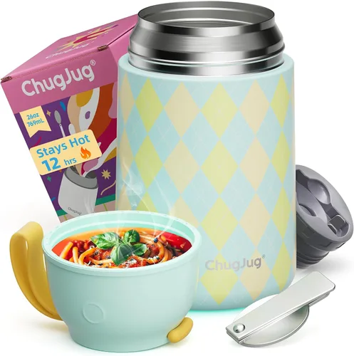 Vista 13 de Termo de sopa de 15 onzas para comida caliente para niños, tarro de comida aislado con cuchara, recipiente térmico para almuerzo, boca ancha vacío