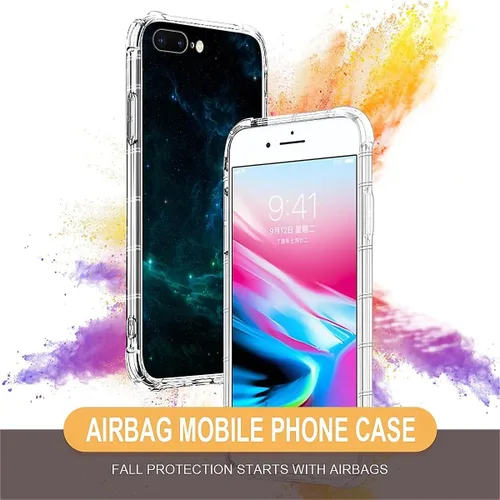 Vista 2 de CARLOCA Funda compatible con iPhone 7 Plus para niña, transparente con increíble diseño de nebulosa espacial, diseño de plástico a prueba de golpes