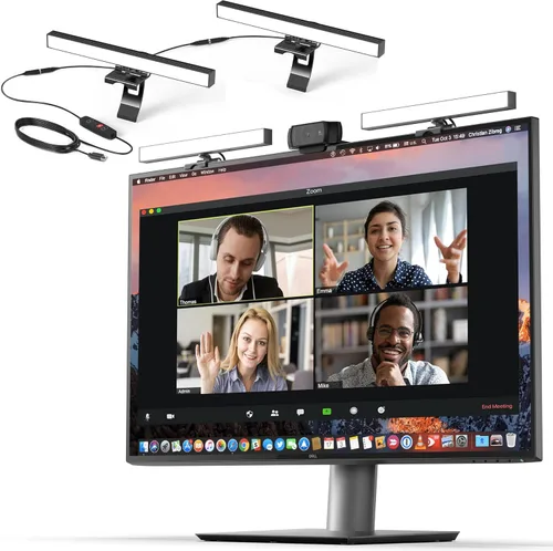 Vista 9 de HumanCentric Iluminación de videoconferencia, luz solo complementaria para transmisión y videoconferencia, el kit solo para complemento requiere un