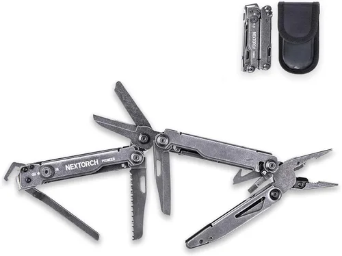 Vista 2 de NEXTORCH PIONEER Juego de herramientas multiusos resistente 14-EN-1 con tijeras punta de aguja, alicates, tijeras de trauma, clip de bolsillo