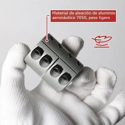 Vista 3 de Acoplamientos de abrazadera rígida de 8 mm a 10 mm, acoplamiento de eje de aluminio de 32 de diámetro y 45 de longitud, conector de acoplador de eje