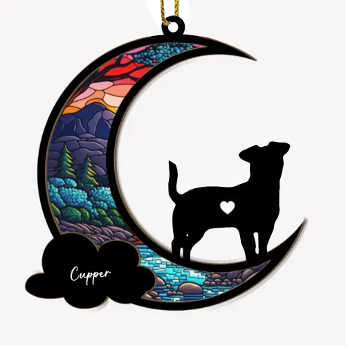 Vista 9 de Adorno conmemorativo personalizado para atrapasoles para perros, nombre personalizado y razas de perros, regalo para amantes de los perros, adorno