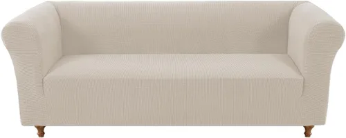 Vista 10 de Funda elástica para sofá Chesterfield, funda de jacquard de lujo para sofás de 1 cojín Protector de muebles antideslizante apto para mascotas