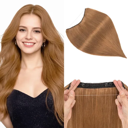 Vista 20 de MY-LADY - Extensiones de cabello humano real, extensiones de cabello humano real, 12 pulgadas, color marrón oscuro, extensiones de cabello largo