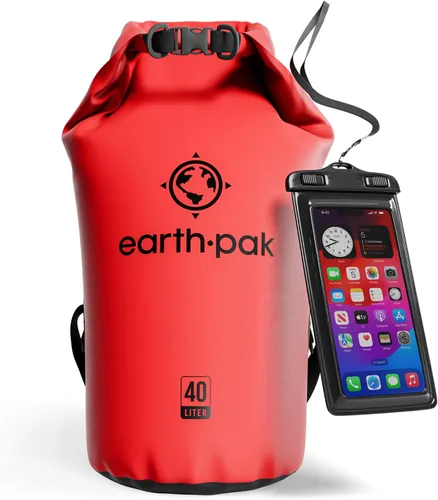 Vista 30 de Earth Pak Bolsa Seca Impermeable - Mochila Impermeable de Cierre Enrollable Superior Mantiene el Equipo Seco para Kayak con Funda Impermeable