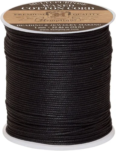 Vista 5 de Hemptique Cordón de algodón encerado de 0.020 in para artes y manualidades (negro, 0.020 in)