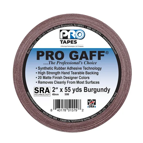 Vista 2 de ProTapes Pro Gaff - Cinta adhesiva plástica mate con adhesivo de goma, 11 mil de grosor, 55 yardas de longitud