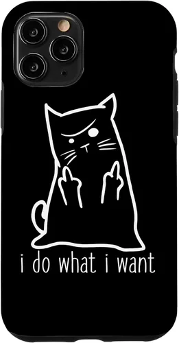 Vista 29 de I Do What I Want Rude Kitty Flipping Bird Middle Finger Gift Case for iPhone 17