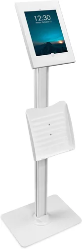 Vista 10 de Mount-It! Soporte de suelo antirrobo compatible con iPad, quiosco sin contacto con carcasa universal para iPads, soporte seguro de tableta con Negro