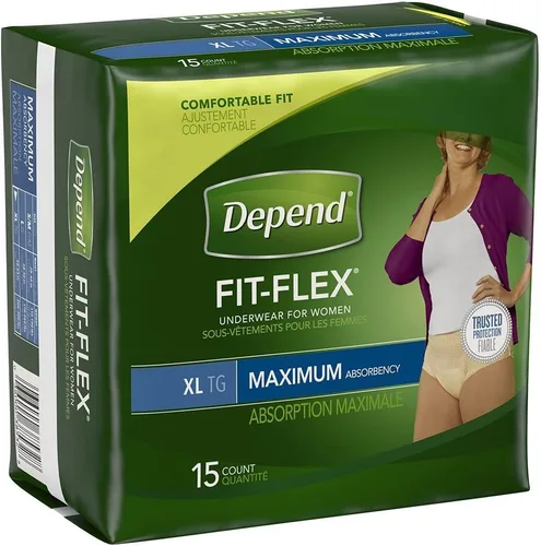Vista 25 de Depend Ropa interior desechable de protección fresca Pretina femenina Estilo pequeño, 47915, máximo, 38 Ct