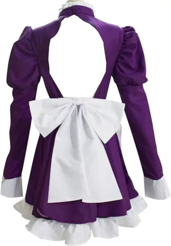 Vista 6 de Nsoking Anime High Rise Invasion Cosplay Costume Maid Cosplay Costume Halloween Purple Dress Outfit Custom