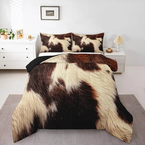 Vista 26 de Juego de ropa de cama rústica de granja color verde azulado con puerta de granero de madera, edredón de plumas tamaño Queen, decoración occidental