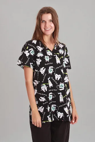 Vista 4 de Just Love Top elástico con cuello en V para mujer