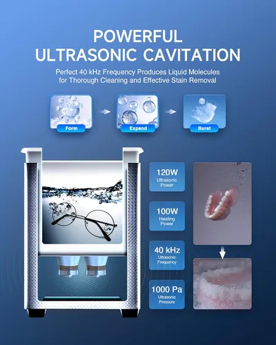 Vista 3 de CREWORKS Máquina profesional del limpiador ultrasónico 3L y solución del limpiador de la joyería de 17 fl oz dilución 1:40