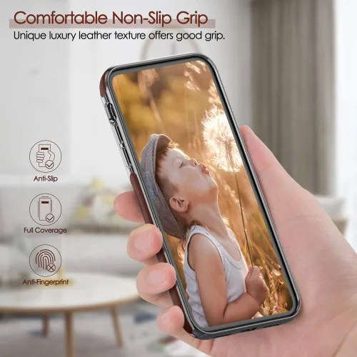 Vista 6 de LOHASIC Funda para iPhone 11, de cuero de lujo, delgada, resistente, antideslizante, agarre suave, antiarañazos, a prueba de golpes, compatible