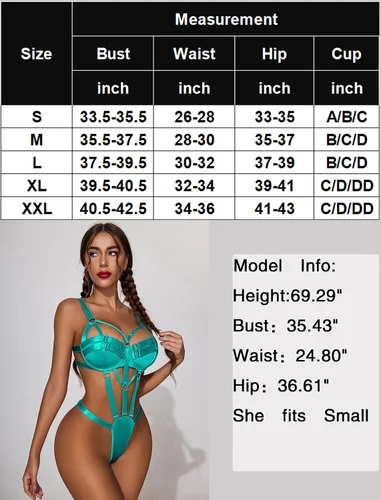 Vista 5 de Avidlove Lencería para mujer con brasier push up, lencería de una pieza con aros