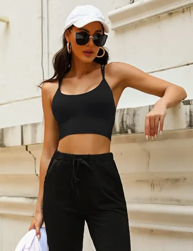 Vista 5 de Sykooria 3 Pack Strappy Sports Bra for Women Sexy Crisscross for Yoga Running Athletic Gym Workout Fitness Tank Tops
