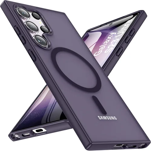 Vista 24 de OWKEY Funda magnética para Samsung Galaxy S23 de 6.1 pulgadas, para Magsafe con protector de pantalla, protección de grado militar, a prueba