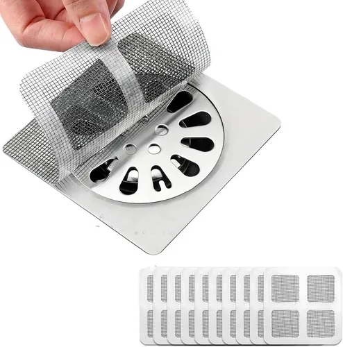 Vista 8 de Adhesivos desechables para drenaje de pelo, nueva actualización desechable para suelos y duchas, protector de drenaje de ducha de baño con cubierta