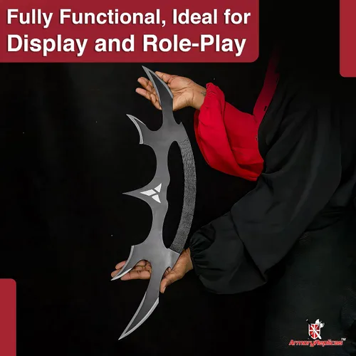 Vista 5 de Armory Replicas™ - Star Sword of Kahless Bat'Leth - Hoja de acero al carbono, envoltura de mango de nailon