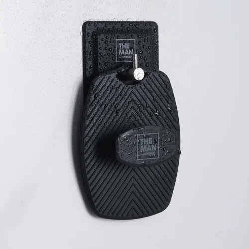 Vista 3 de The Man Gancho de silicona – Gancho de almacenamiento para baño y ducha – Artículos de aseo de ducha, accesorio organizador de baño – Acero