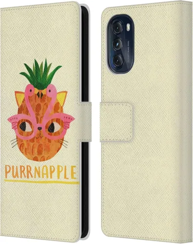 Vista 11 de Head Case Designs Officially Licensed Planet Cat Avocato Puns Leather Book Wallet Case Cover Compatible with Motorola Moto G (2022)