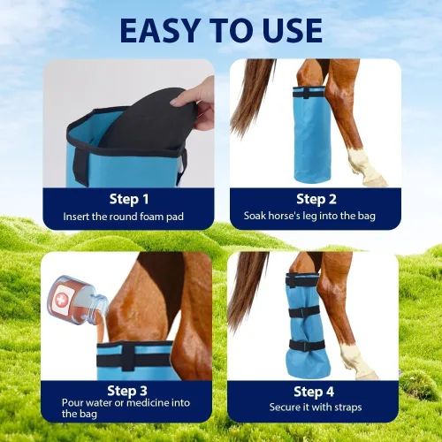 Vista 3 de Botas de remojo de caballos, botas de hielo para caballos que promueven la curación Hoof Soaking Boot and Poultice Boot Treatment, Horse Hoof Care