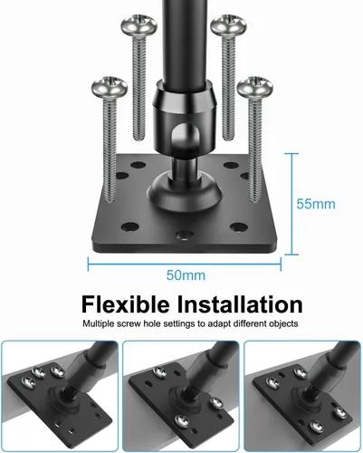 Vista 5 de Soporte de tableta con base de taladro para camión, brazo largo de metal, soporte de tableta de camión resistente, soporte de tablero