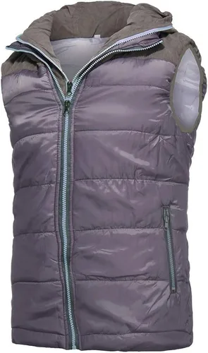 Vista 4 de Chaleco para hombre, acolchado de invierno, cálido, con cuello alto, impermeable, con capucha