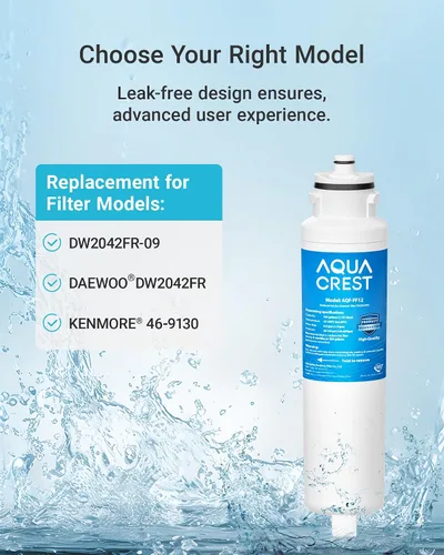 Vista 2 de AQUA CREST DW2042FR-09 Filtro de agua para refrigerador, repuesto para Daewoo DW2042FR, Kenmore 46-9130, DW2042FR-09, Aqua Crystal DW2042F-09