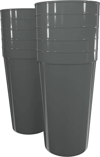 Vista 23 de PartyPrints Paquete de 100 vasos de plástico en blanco reutilizables de 10 a 12 onzas, vasos de estadio a granel, sin BPA, aptos para lavavajillas