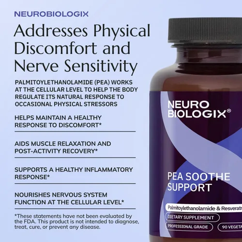 Vista 6 de Neurobiologix Apoyo calmante de guisantes para hombres y mujeres, fórmula de guisantes y resveratrol para comodidad, movilidad, salud nerviosa