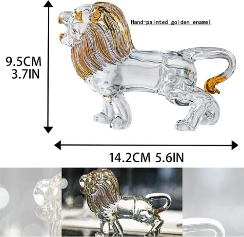 Vista 3 de YU FENG Caja de baratijas de caballito de mar con bisagras y figura de león de cristal coleccionable
