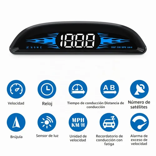 Vista 2 de Pantalla de visualización frontal de coche Digital GPS Navegación Velocímetro GPS Sistema Dual Pantalla de visualización