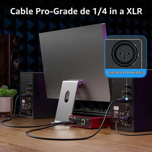 Vista 3 de Cable Matters 6.35mm (1/4") cable TRS a XLR (macho a macho)